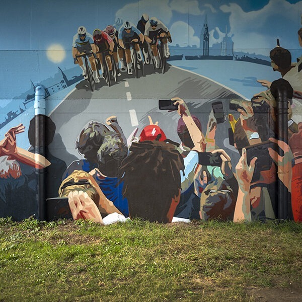 WK wielrennen vereeuwigd met muurschildering